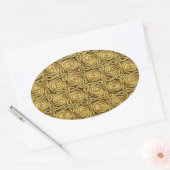 Bright Shiny Golden Celtic Spiral Knock Muster Ovaler Aufkleber (Umschlag)