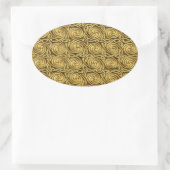 Bright Shiny Golden Celtic Spiral Knock Muster Ovaler Aufkleber (Tasche)