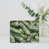 Bright Shiny Green Jalapeno Paprikaschoten Stillle Postkarte (Stehend Vorderseite)