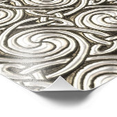 Bright Shiny Silver Celtic Spiral Knock Muster Fotodruck (Ecke)
