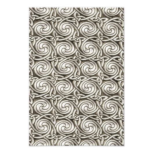 Bright Shiny Silver Celtic Spiral Knock Muster Fotodruck (Vorne)