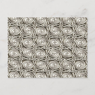 Bright Shiny Silver Celtic Spiral Knock Muster Postkarte
