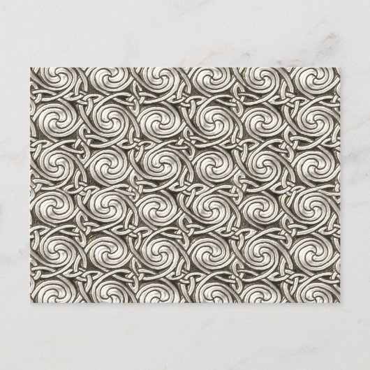 Bright Shiny Silver Celtic Spiral Knock Muster Postkarte (Vorderseite)