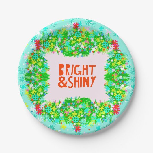 Bright & Shiny Wreath Pappteller (Vorderseite)