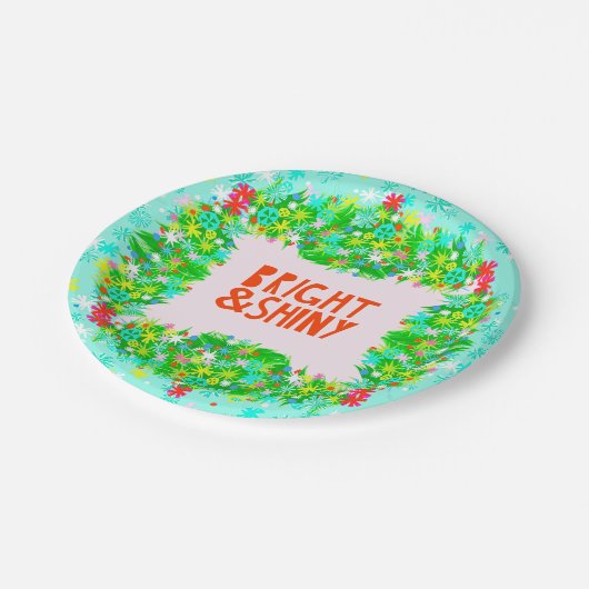 Bright & Shiny Wreath Pappteller (Schrägansicht)
