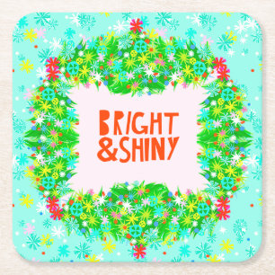 Bright & Shiny Wreath Rechteckiger Pappuntersetzer