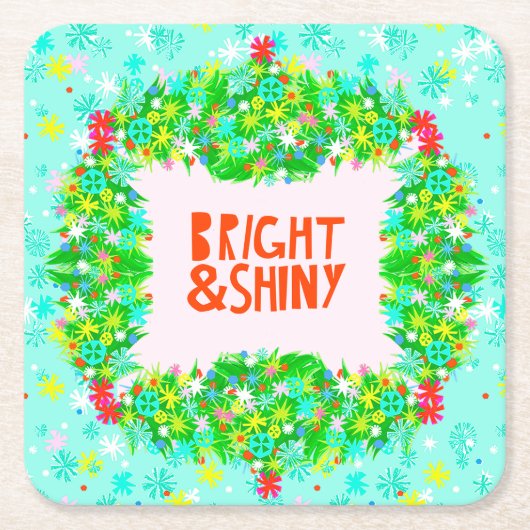 Bright & Shiny Wreath Rechteckiger Pappuntersetzer (Vorderseite)