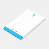 Bright Sky Blue auf White Flamingo & Border mit Na Post-it Klebezettel (angewinkelt)