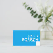 Bright Sky Blue White Fresh Bold Modern Visitenkarte (Stehend Vorderseite)