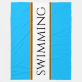 Bright Sky Blue White Racing Streifen Fleecedecke (Vorderseite)