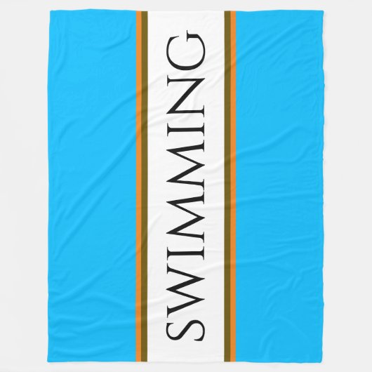 Bright Sky Blue White Racing Streifen Fleecedecke (Vorderseite)