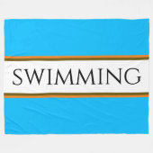 Bright Sky Blue White Racing Streifen Fleecedecke (Vorderseite (Horizontal))