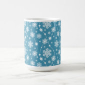 Bright Sky Blue Winter White Snowflake Muster Kaffeetasse (Mittel)