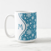 Bright Sky Blue Winter White Snowflake Muster Kaffeetasse (Links)
