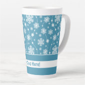 Bright Sky Blue Winter White Snowflake Muster Milchtasse (Rechte Ecke)
