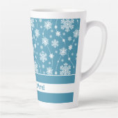 Bright Sky Blue Winter White Snowflake Muster Milchtasse (Rechts)