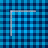Bright Sky und Navy Blue Gingham Kariert Stoff (Kachel)