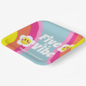 Bright Smiley Five ist ein Vibe Party Plate Pappteller (Gewinkelt)