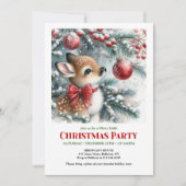 Bright snowy forest baby deer Christmas invitation Einladung (Vorderseite)