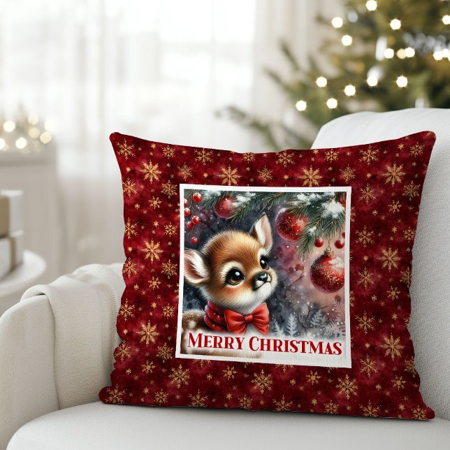 Bright snowy forest baby deer kids room decor   kissen (Bright snowy forest baby deer kids room decor (50))