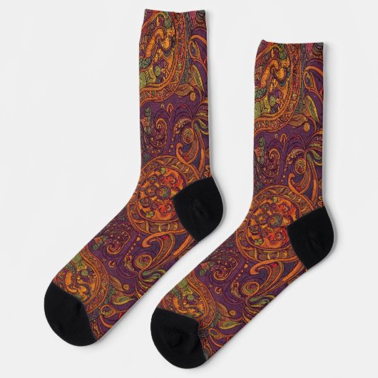 Bright Socks Elaborate Seamless Patterns 0039284 Socken (Linkes Detail)
