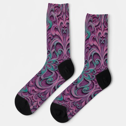 Bright Socks Elaborate Seamless Patterns 0039297 Socken (Linkes Detail)