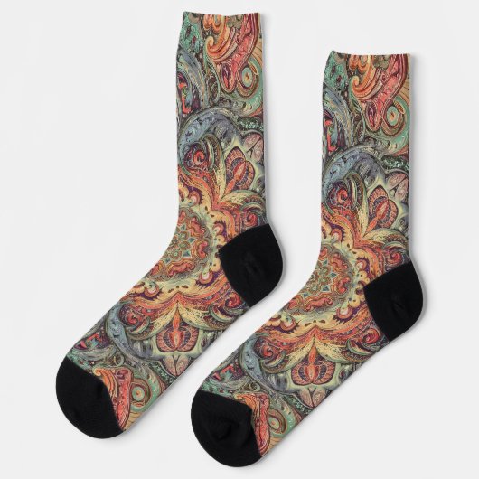 Bright Socks Elaborate Seamless Patterns 0039301 Socken (Linkes Detail)