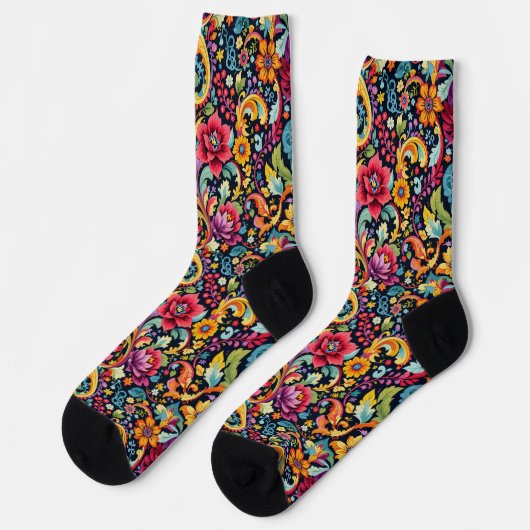 Bright Socks Elaborate Seamless Patterns 0039341 Socken (Linkes Detail)