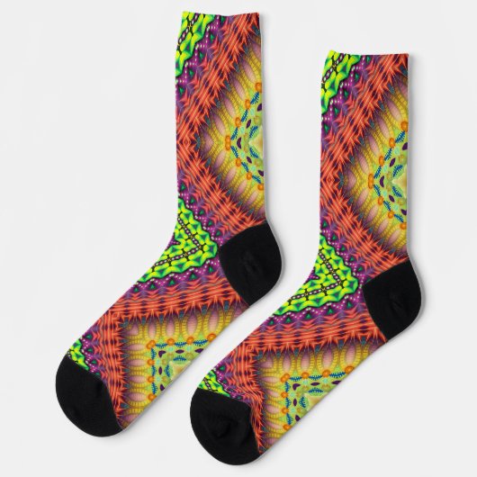 Bright Socks Fractal Seamless Patterns 0041988 Socken (Linkes Detail)