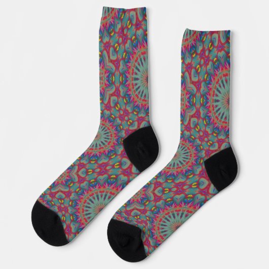 Bright Socks Fractal Seamless Patterns 0042003 Socken (Linkes Detail)