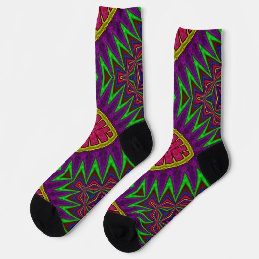 Bright Socks Fractal Seamless Patterns 0042022 Socken (Linkes Detail)