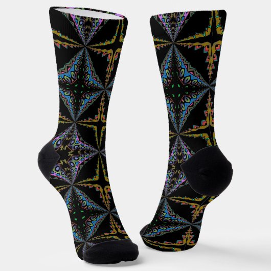 Bright Socks Fractal Seamless Patterns 0042027 Socken (Gewinkelt)