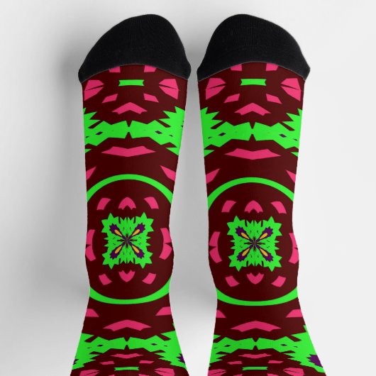 Bright Socks Fractal Seamless Patterns 0042085 Socken (Oben)