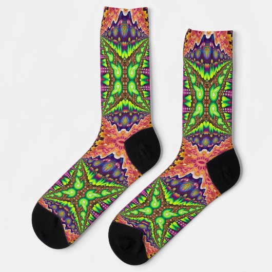 Bright Socks Fractal Seamless Patterns 0042090 Socken (Linkes Detail)