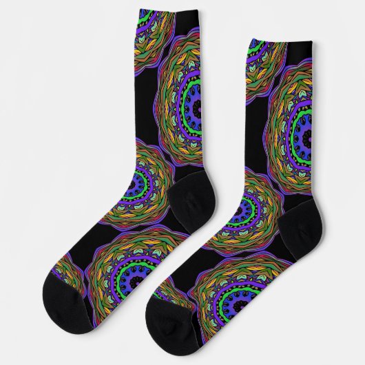 Bright Socks Fractal Seamless Patterns 0042100 Socken (Linkes Detail)