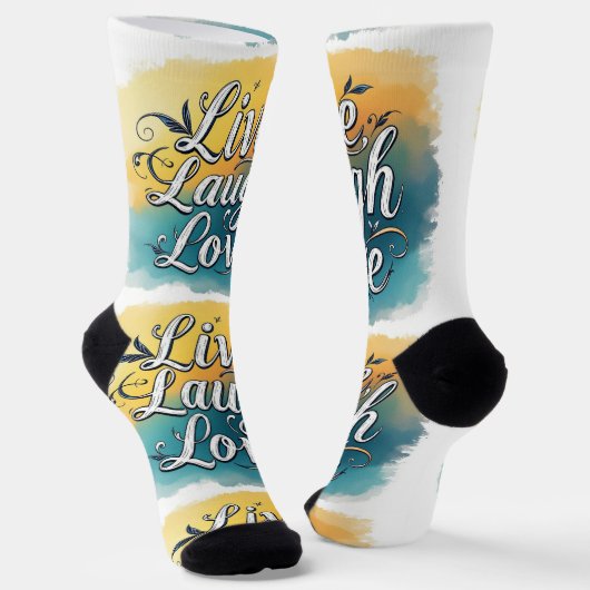 Bright Socks Live Laugh Love 0044080 Socken (Gewinkelt)