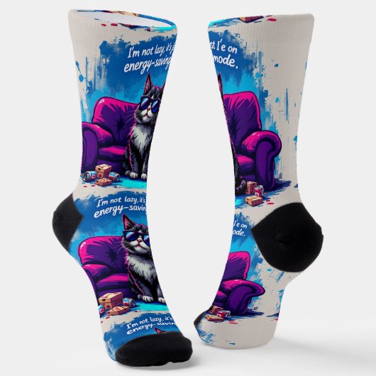 Bright Socks RANDOPIX Energy Saving Cat 0039523 Socken (Gewinkelt)