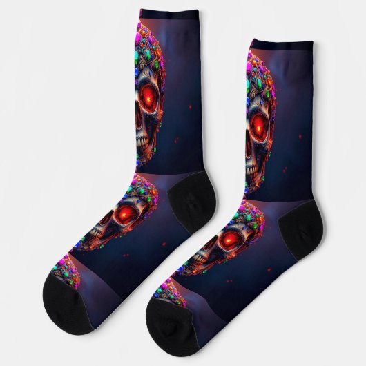 Bright Socks Skull Pics 0037646 Socken (Linkes Detail)