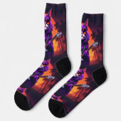 Bright Socks UNISEX Cat Playing Guitar 0040752 Socken (Linkes Detail)