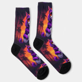 Bright Socks UNISEX Cat Playing Guitar 0040752 Socken (Rechts)