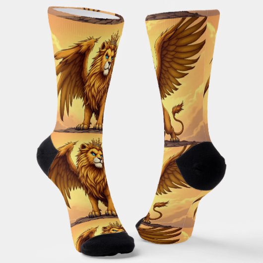 Bright Socks UNISEX Crowned Dragon Lion 0040754 Socken (Gewinkelt)