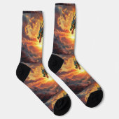 Bright Socks UNISEX Emerald Green Dragon 0040753 Socken (Rechts)