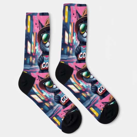 Bright Socks UNISEX Purr-fectly Cool Cat 0040755 Socken (Rechts)