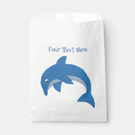 Bright Sparkle Blue Jumping Dolphin Birthday Geschenktütchen (Vorderseite)