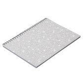 Bright Sparkle White Silver Farbe Frohe Weihnachte Notizblock (Linke Seite)
