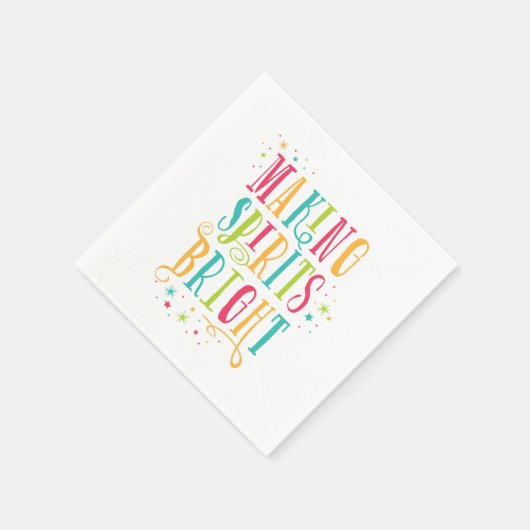 Bright Spirits Colorful Holiday Cocktail Napkin Serviette (Ecke)