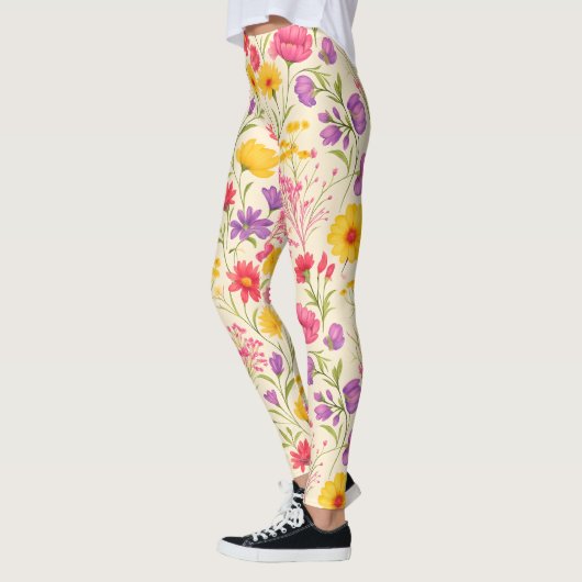 Bright Spring Botanical Design Leggings (Links)