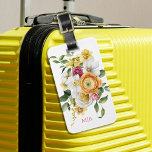 Bright Spring Floral Bouquet mit Monogram Gepäckanhänger<br><div class="desc">Ein helles und wunderschönes Frühlingsbukett aus gelben, rosa und weißen Aquarellblumen macht diesen femininen Design-Pop mit Stil. Die Farben strahlen Glück und einen fröhlichen Geist aus. Dieses Design ist eine gute Wahl für Frauen, Jugendliche und Mädchen, die gerne Gärtnern und Blume. Personalisieren Sie die Textvorlage mit Ihren Monogramm-Initialen und die...</div>