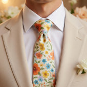 Bright Spring Meadow Floral Pattern Krawatte