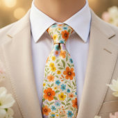 Bright Spring Meadow Floral Pattern Krawatte